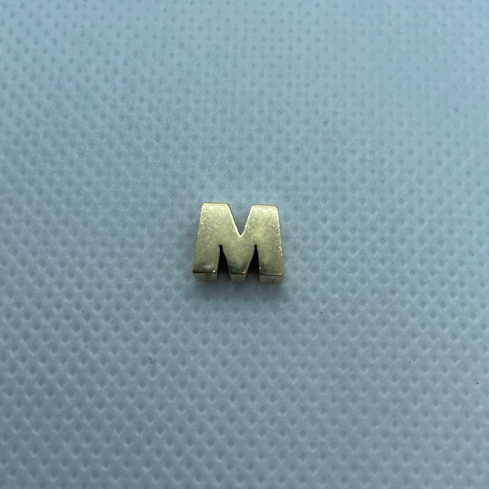 Retired 14k Solid Yellow Gold James Avery Chunky Letter M Charm Bead - Picture 2 of 7